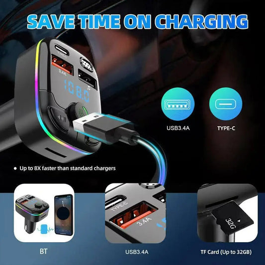 AutoGearHub (™)Car Charger Bluetooth 5.0 FM Transmitter
