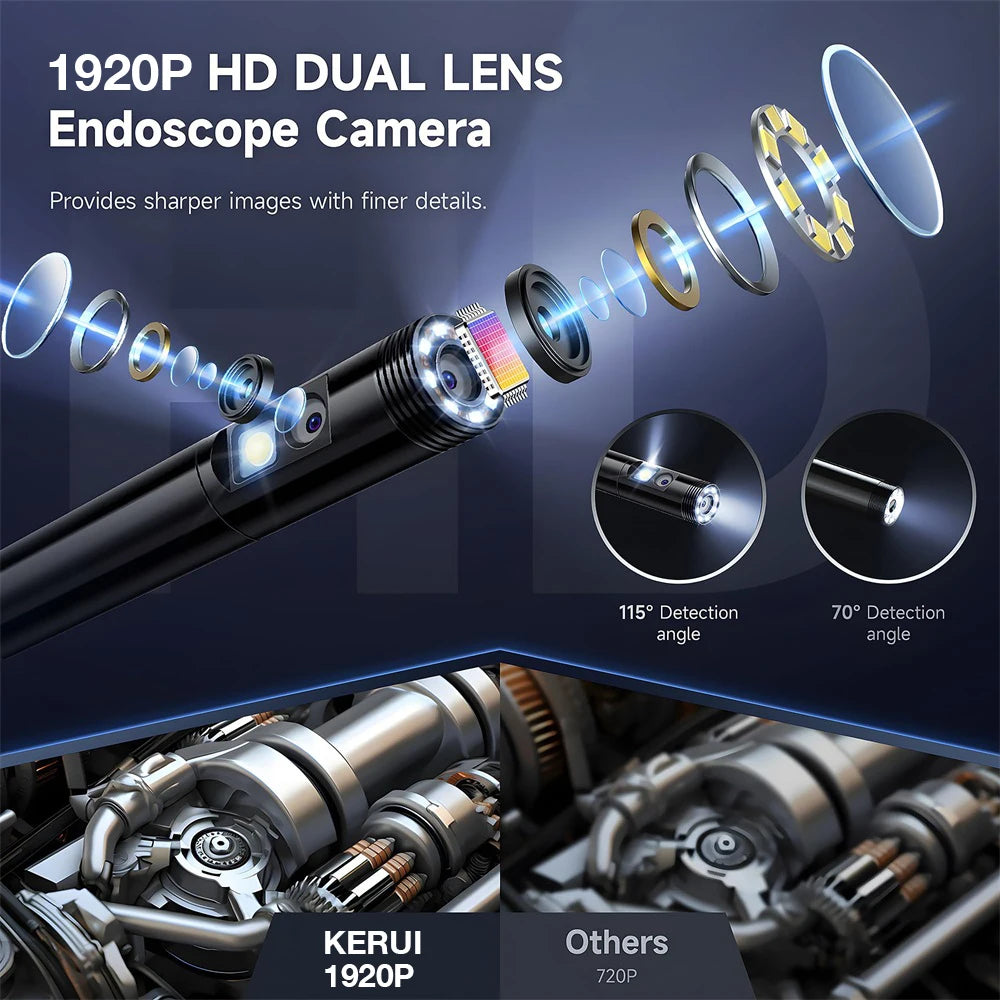 AutoGearHub (™)KERUI Single/Dual Lens Endoscope Camera