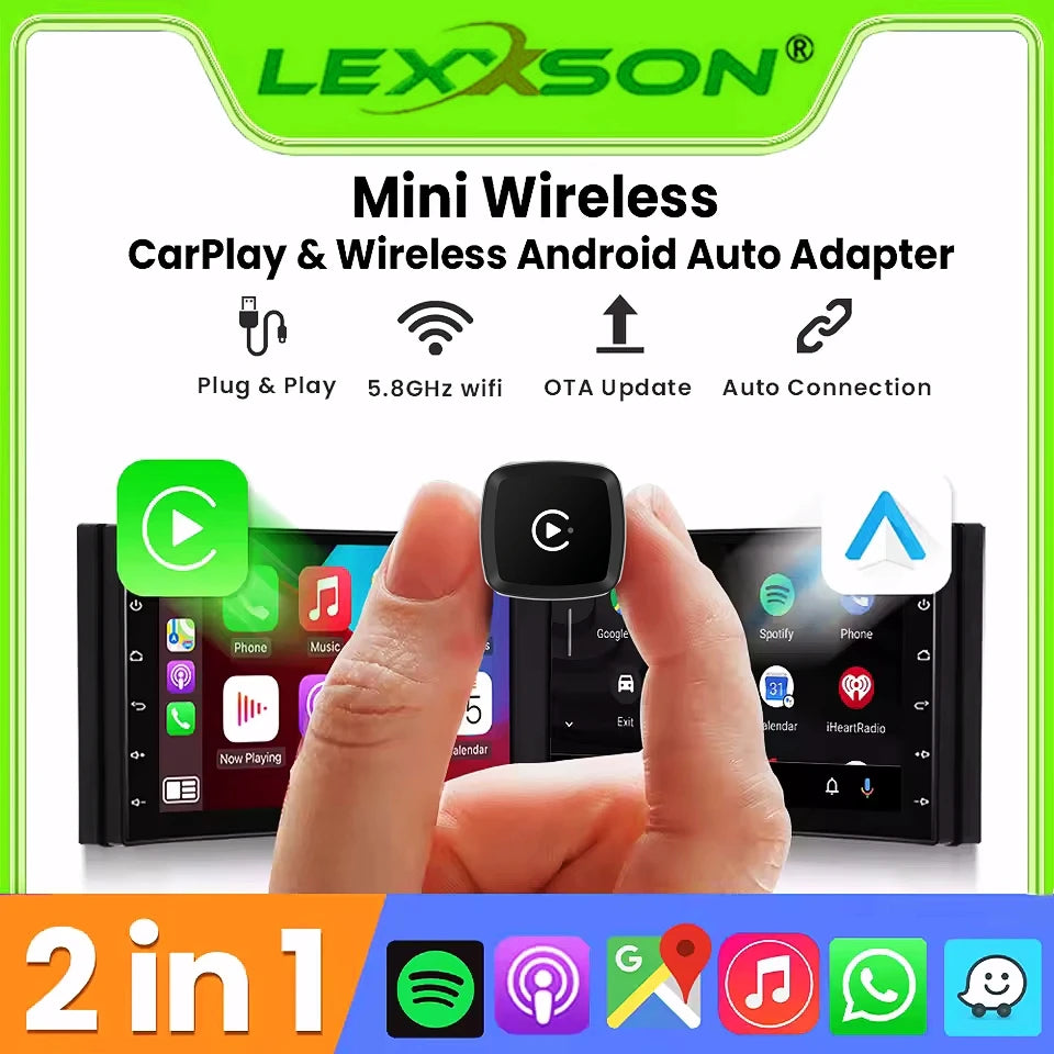 AutoGearHub (™) Smallest LEXXSON Wireless CarPlay Adapter