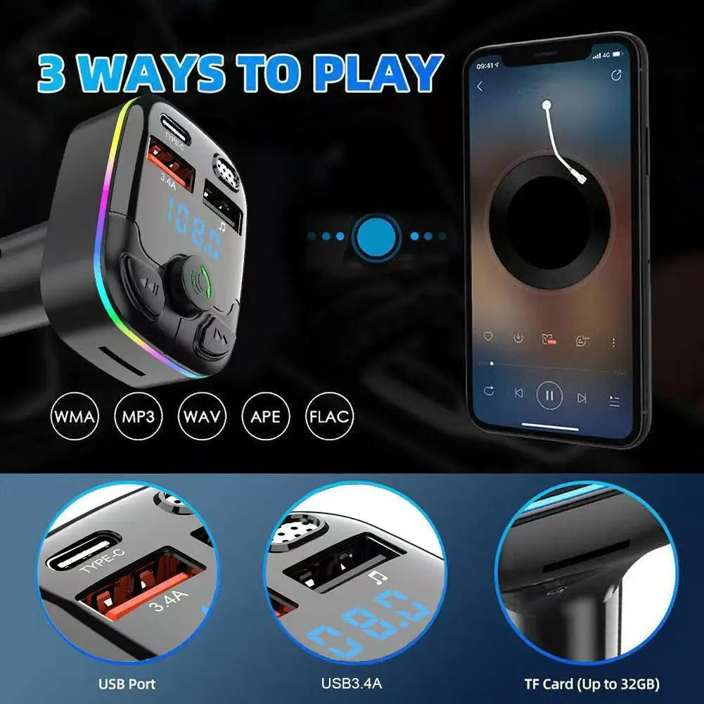 AutoGearHub (™)Car Charger Bluetooth 5.0 FM Transmitter