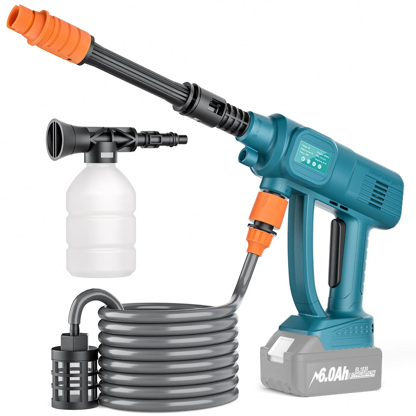 AutoGearHub (™) Bonacell Cordless High Pressure Car Wash Washer Gun