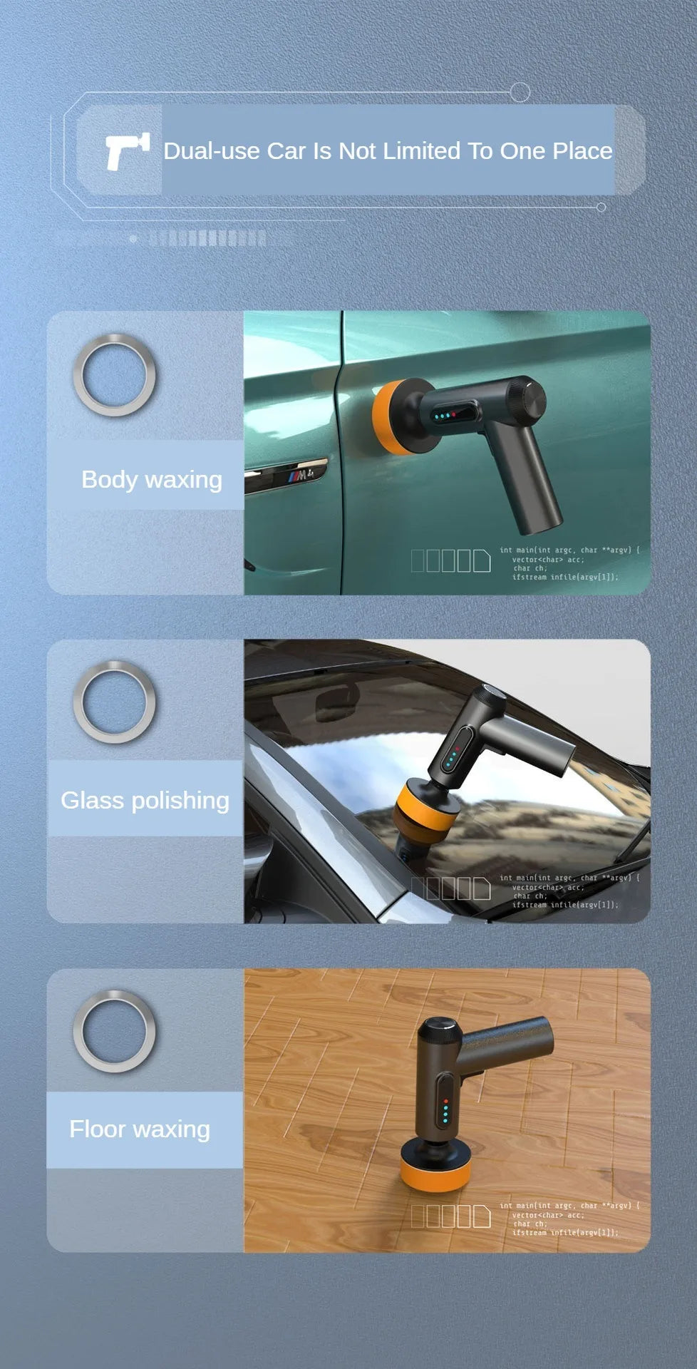 AutoGearHub (™)Car Polisher Machine Wireless Electric Polishing Wax