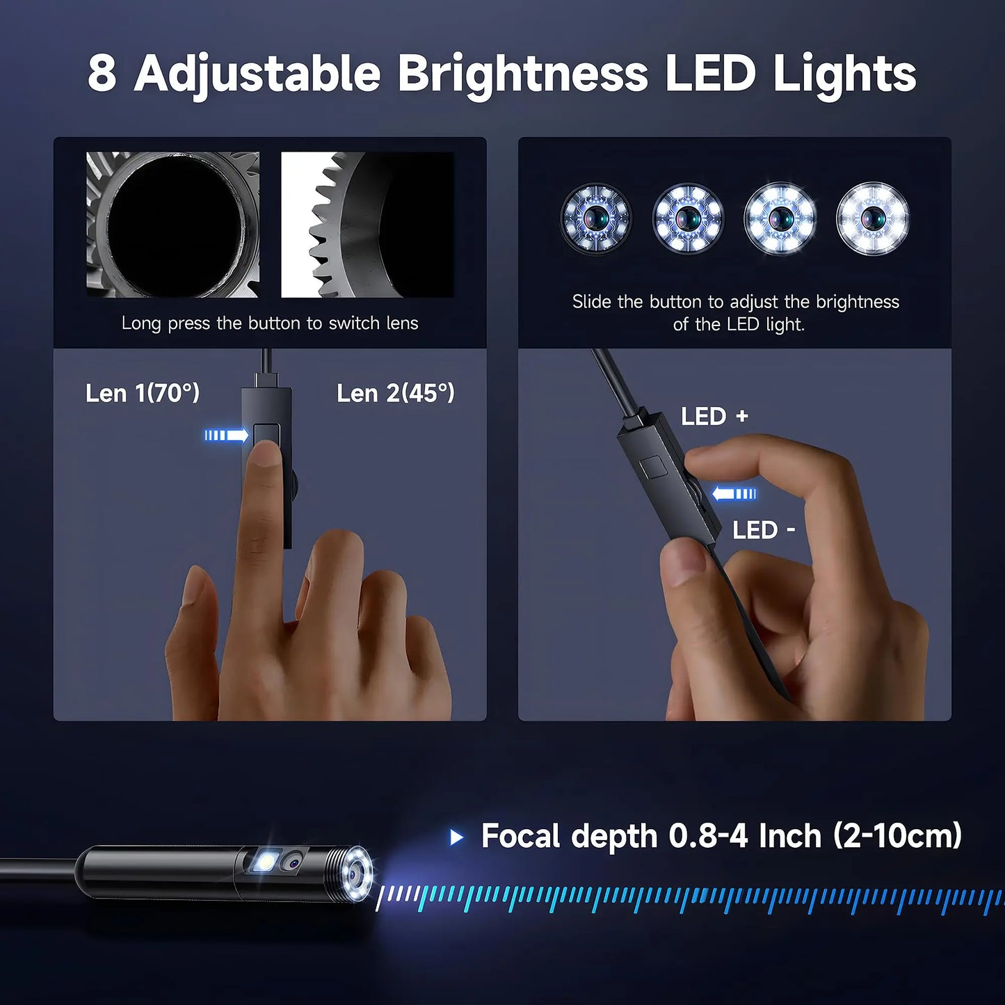 AutoGearHub (™)KERUI Single/Dual Lens Endoscope Camera