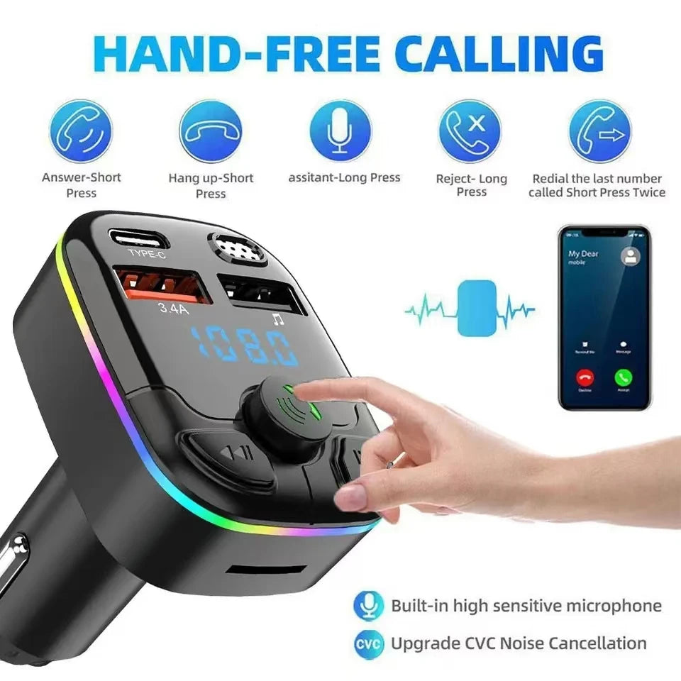 AutoGearHub (™)Car Charger Bluetooth 5.0 FM Transmitter